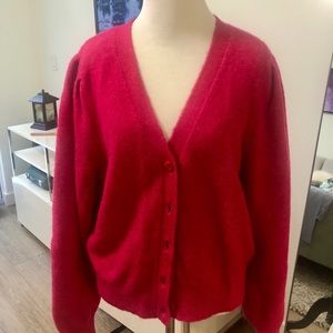 & Other Stories magenta puff sleeve cardigan